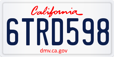 CA license plate 6TRD598
