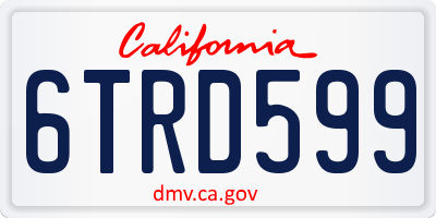 CA license plate 6TRD599