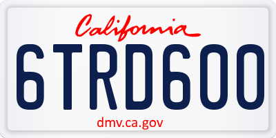 CA license plate 6TRD600