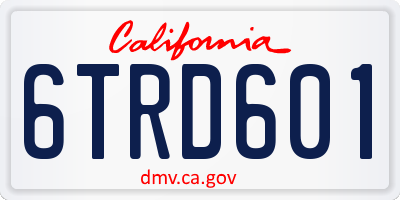 CA license plate 6TRD601