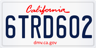 CA license plate 6TRD602