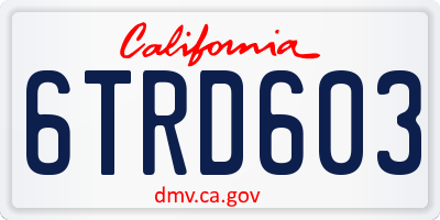 CA license plate 6TRD603