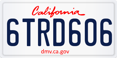 CA license plate 6TRD606