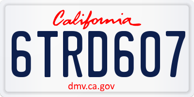 CA license plate 6TRD607