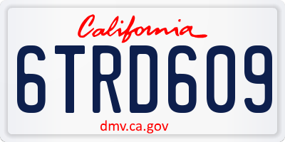 CA license plate 6TRD609