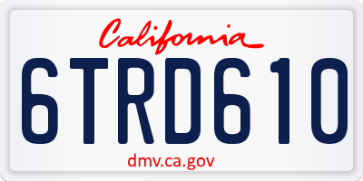 CA license plate 6TRD610
