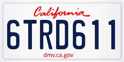 CA license plate 6TRD611