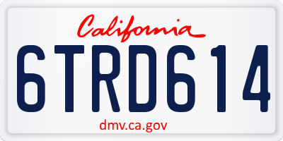 CA license plate 6TRD614