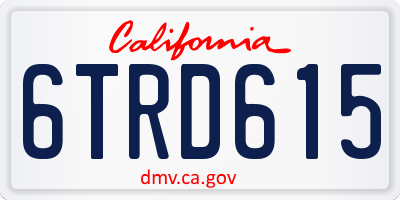 CA license plate 6TRD615