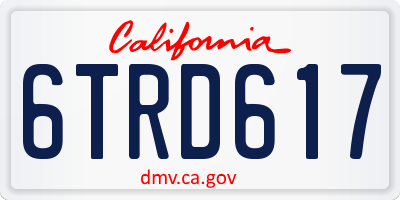CA license plate 6TRD617