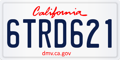 CA license plate 6TRD621