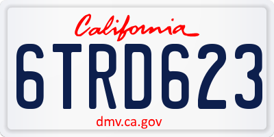 CA license plate 6TRD623