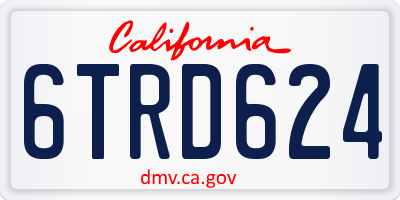 CA license plate 6TRD624