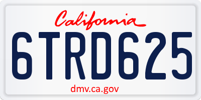 CA license plate 6TRD625