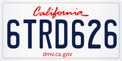 CA license plate 6TRD626