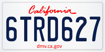 CA license plate 6TRD627