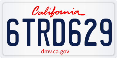 CA license plate 6TRD629