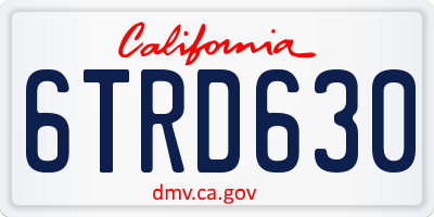 CA license plate 6TRD630