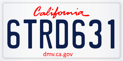 CA license plate 6TRD631