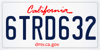 CA license plate 6TRD632