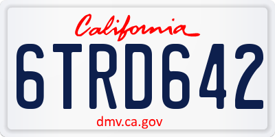 CA license plate 6TRD642