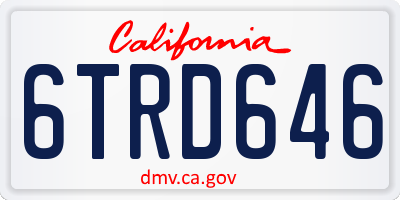 CA license plate 6TRD646