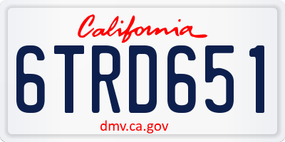 CA license plate 6TRD651