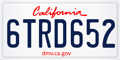 CA license plate 6TRD652