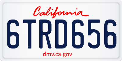 CA license plate 6TRD656
