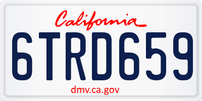 CA license plate 6TRD659