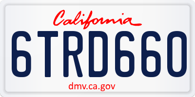 CA license plate 6TRD660