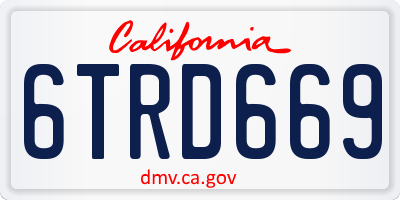 CA license plate 6TRD669