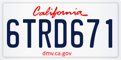 CA license plate 6TRD671