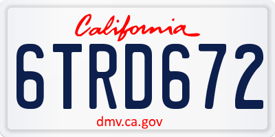 CA license plate 6TRD672