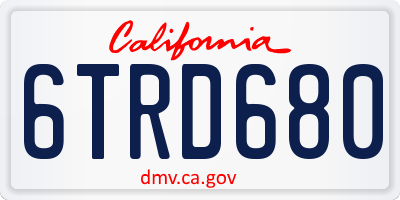 CA license plate 6TRD680