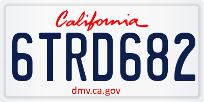 CA license plate 6TRD682