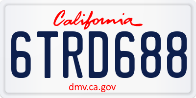 CA license plate 6TRD688