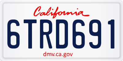 CA license plate 6TRD691