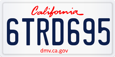 CA license plate 6TRD695