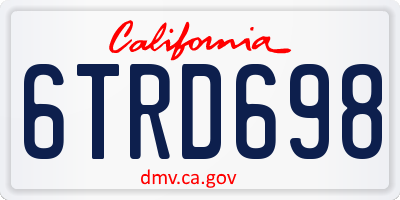 CA license plate 6TRD698