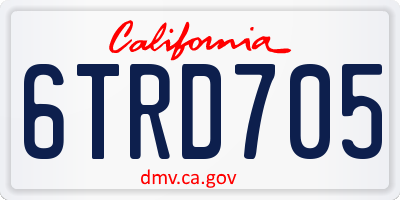 CA license plate 6TRD705