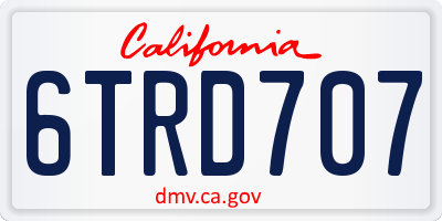 CA license plate 6TRD707