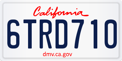 CA license plate 6TRD710