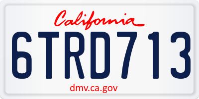 CA license plate 6TRD713