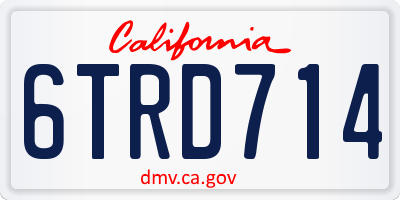 CA license plate 6TRD714