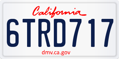 CA license plate 6TRD717