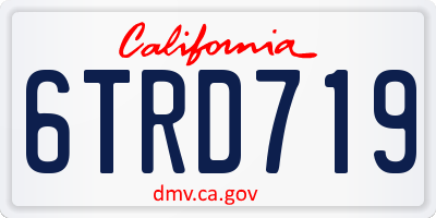 CA license plate 6TRD719