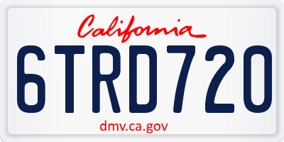 CA license plate 6TRD720