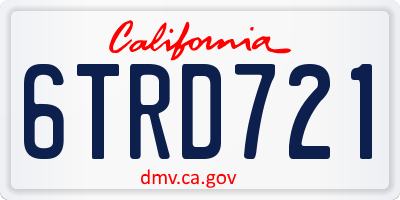 CA license plate 6TRD721