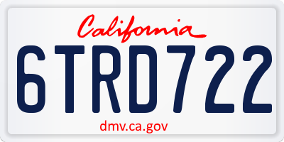 CA license plate 6TRD722